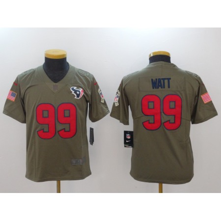 Youth Houston Texans #99 J.J. Watt Olive Salute To Service Limited Stitched NFL Jersey