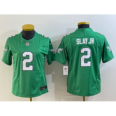 Youth Philadelphia Eagles #2 Darius Slay JR Green 2023 F.U.S.E. Stitched Football Jersey