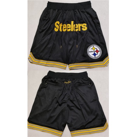 Men's Pittsburgh Steelers Black Shorts (Run Small)