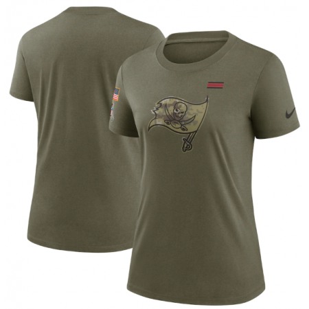 Women's Tampa Bay Buccaneers Olive 2021 Salute To Service T-Shirt (Run Small)