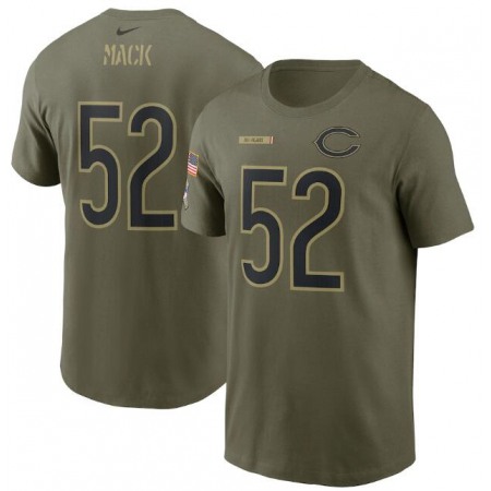 Men's Chicago Bears #52 Khalil Mack 2021 Olive Salute To Service Legend Performance T-Shirt