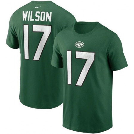 Men's New York Jets #17 Garrett Wilson 2022 Green Name & Number T-Shirt