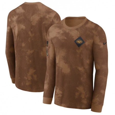 Men's New York Jets Brown 2023 Salute To Service Long Sleeve T-Shirt