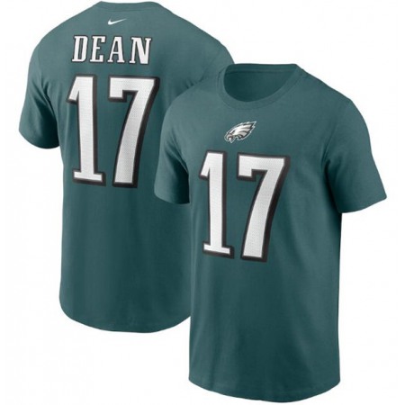 Men's Philadelphia Eagles #17 Nakobe Dean 2022 Green Name & Number T-Shirt