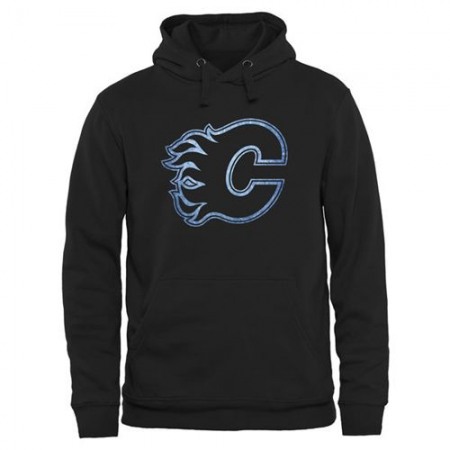 Calgary Flames Rinkside Pond Hockey Pullover Hoodie Black