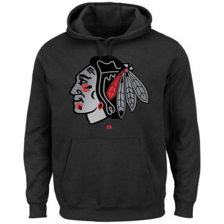 Chicago Blackhawks Majestic Game Reflex Pullover Hoodie Black