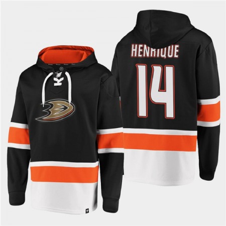 Men's Anaheim Ducks #14 Adam Henrique Black Ageless Must-Have Lace-Up Pullover Hoodie