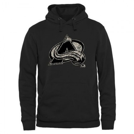 Men's Colorado Avalanche Black Rink Warrior Pullover Hoodie