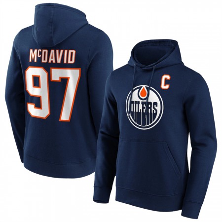 Men's Edmonton Oilers #97 Connor McDavid Navy Pullover Hoodie