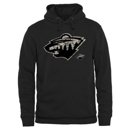 Men's Minnesota Wild Black Rink Warrior Pullover Hoodie