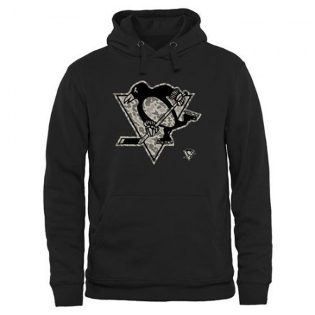 Men's Pittsburgh Penguins Black Rink Warrior Pullover Hoodie