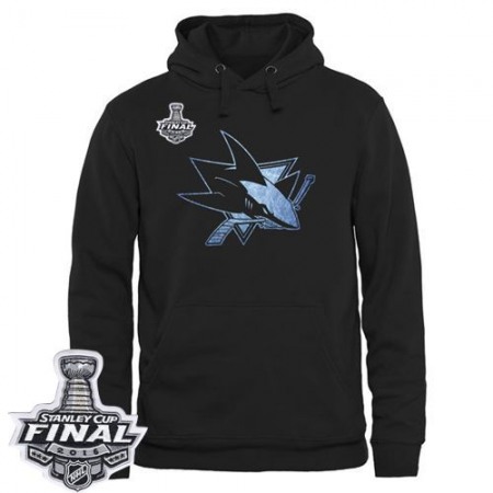 San Jose Sharks Rinkside Pond Hockey Pullover 2016 Stanley Cup Final Patch Hoodie Black