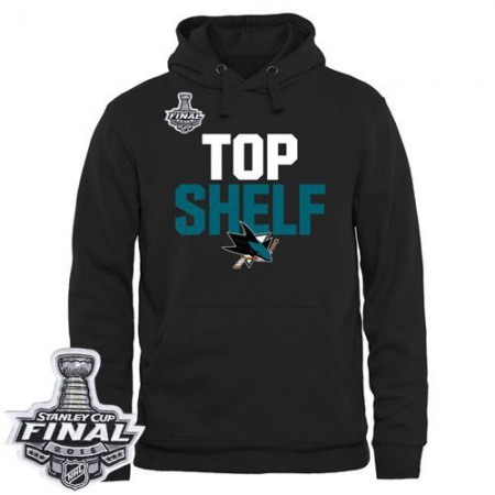 San Jose Sharks Top Shelf Pullover 2016 Stanley Cup Final Patch Hoodie Black