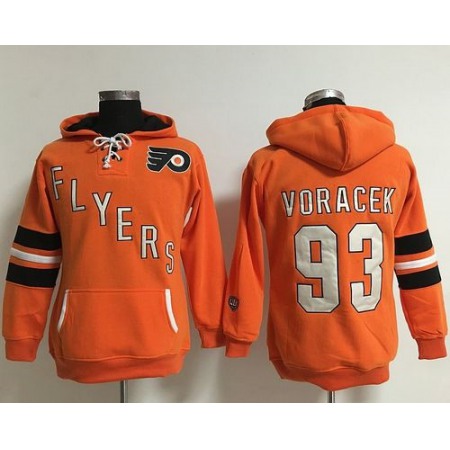 Philadelphia Flyers #93 Jakub Voracek Orange Women's Old Time Heidi NHL Hoodie