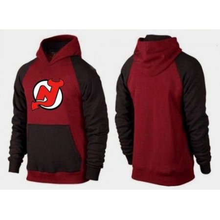 New Jersey Devils Pullover Hoodie Burgundy Red & Black