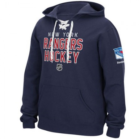 New York Rangers Reebok Stitch Em Up Lace Hoodie Blue