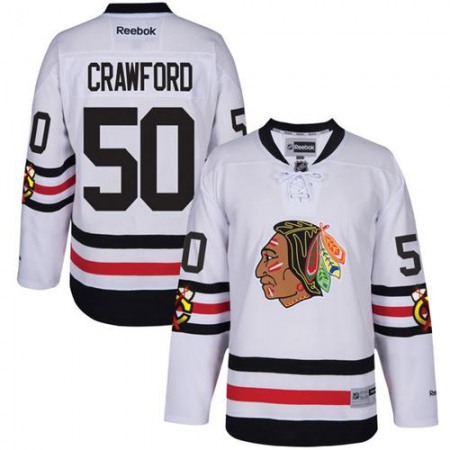 Blackhawks #50 Corey Crawford White 2017 Winter Classic Stitched Youth NHL Jersey