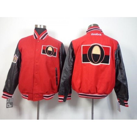 Ottawa Senators Blank Satin Button-Up Red NHL Jacket