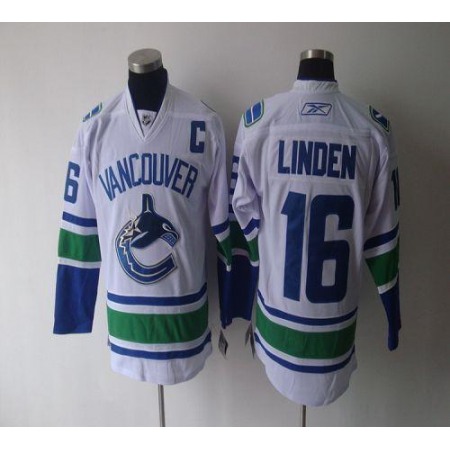 Canucks #16 Trevor Linden White Stitched Youth NHL Jersey