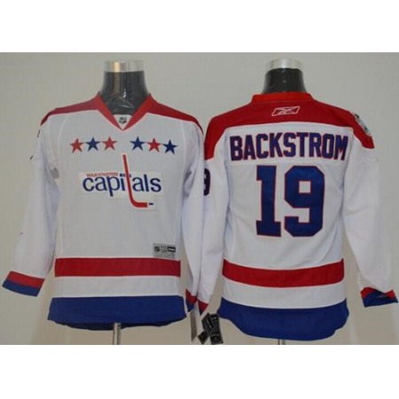 Capitals #19 Nicklas Backstrom White 2011 Winter Classic Vintage Stitched Youth NHL Jersey