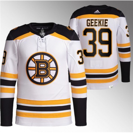 Men's Boston Bruins #39 Morgan Geekie White Stitched Jersey