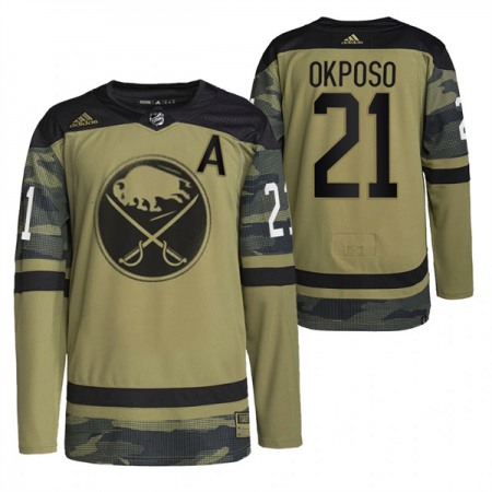 Men's Buffalo Sabres #21 Kyle Okposo 2022 Camo Military Appreciation Night Stitched Jersey