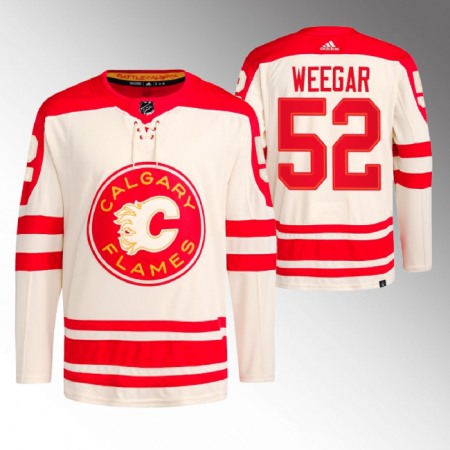 Men's Calgary Flames #52 MacKenzie Weegar 2023 Cream Heritage Classic Primegreen Stitched Jersey