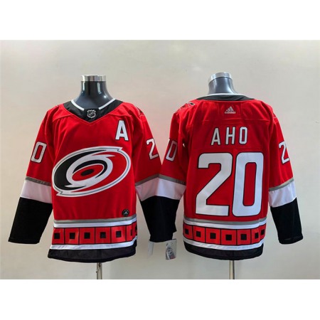 Men's Carolina Hurricanes #20 Sebastian Aho Red Stitched Jersey