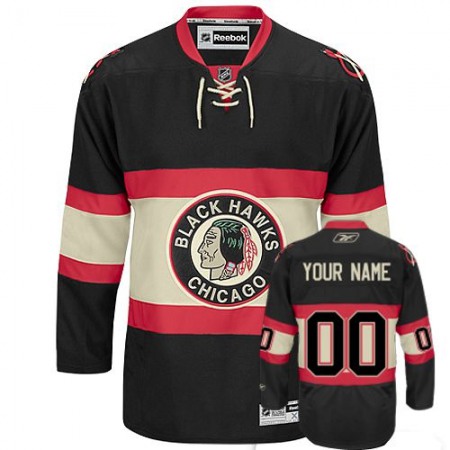 Blackhawks Third Personalized Authentic Black NHL Jersey (S-3XL)