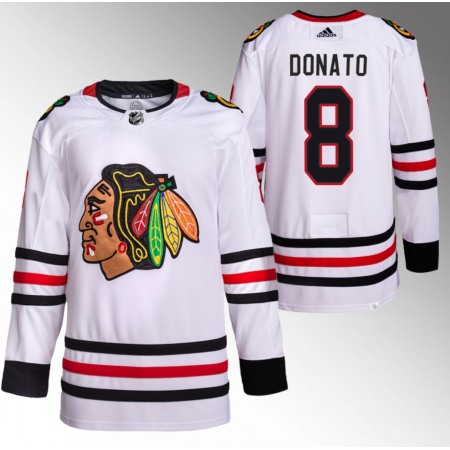 Men's Chicago Blackhawks #8 Ryan Donato White Stitched Hockey Jersey