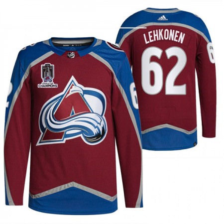 Men's Colorado Avalanche #62 Artturi Lehkonen 2022 Burgundy Stanley Cup Champions Patch Stitched Jersey