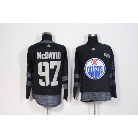 Men's Adidas Edmonton Oilers #97 Connor McDavid Black 1917-2017 100th Anniversary Stitched NHL Jersey