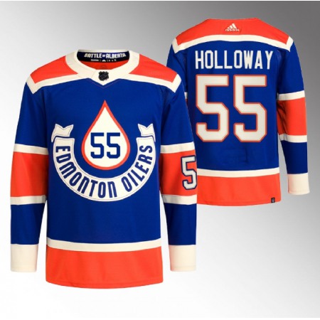 Men's Edmonton Oilers #55 Dylan Holloway 2023 Royal Heritage Classic Primegreen Stitched Jersey