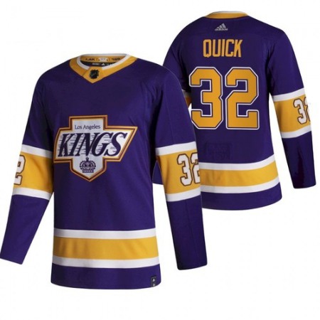 Men's Los Angeles Kings #32 Jonathan Quick Purple 2020-21 Reverse Retro Stitched Jersey