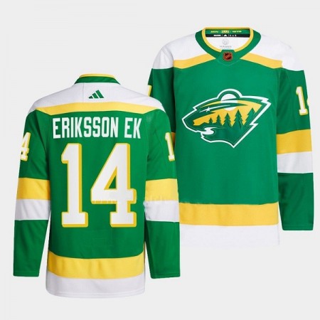 Men's Minnesota Wild #14 Joel Eriksson Ek Green 2022-23 Reverse Retro Stitched Jersey