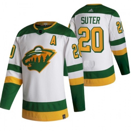 Men's Minnesota Wild #20 Ryan Suter 2021 White Reverse Retro Stitched Jersey