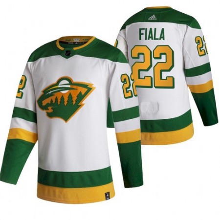 Men's Minnesota Wild #22 Kevin Fiala 2021 White Reverse Retro Stitched Jersey