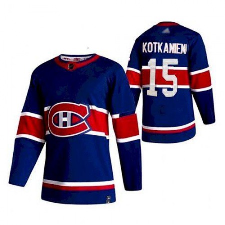 Men's Montreal Canadiens #15 Jesperi Kotkaniemi 2021 Blue Reverse Retro Stitched Jersey