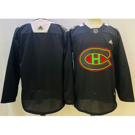 Men's Montreal Canadiens Blank 2022 Black Warm Up History Night Stitched Jersey