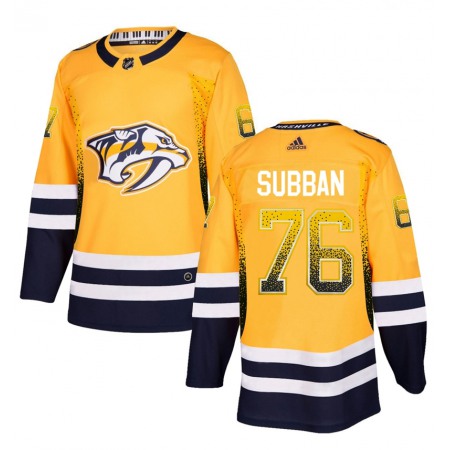 Men's Nashville Predators #76 P.K Subban Yellow Drift Fashion Stitched NHL Jersey