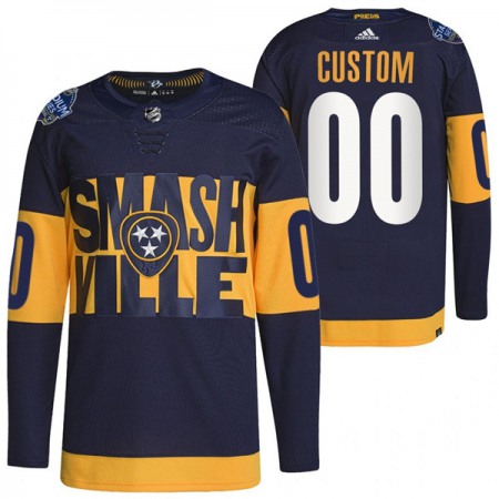 Men's Nashville Predators Active Player Custom 2022 Navy Stadium Series Breakaway Player Stitched Jersey