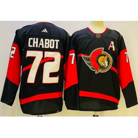 Men's Ottawa Senators #72 Thomas Chabot Black Stitched Jersey