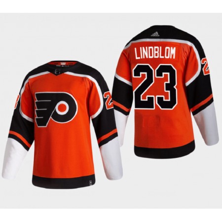 Men's Philadelphia Flyers #23 Oskar Lindblom 2021 Orange Reverse Retro Stitched Jersey