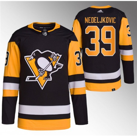 Men's Pittsburgh Penguins #39 Alex Nedeljkovic Black Stitched Jersey