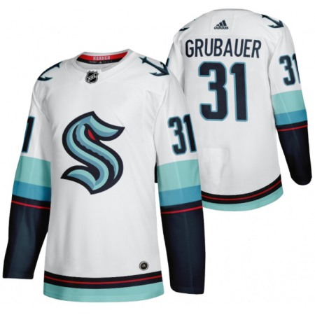 Men's Seattle Kraken #31 Philipp Grubauer White Stitched Jersey