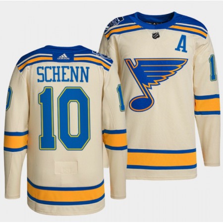 Men's St. Louis Blues #10 Brayden Schenn Cream 2022 Winter Classic Stitched Jersey