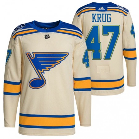 Men's St. Louis Blues #47 Torey Krug Cream 2022 Winter Classic Stitched Jersey