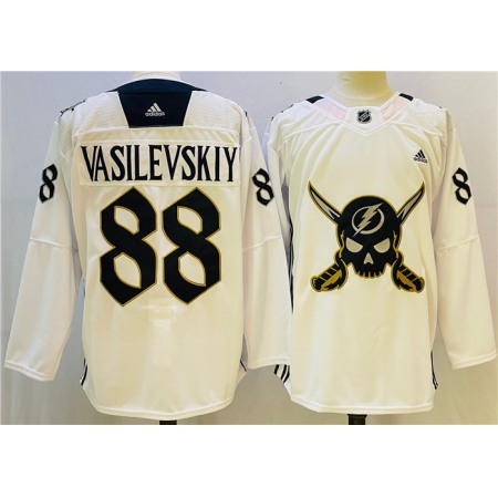 Men's Tampa Bay Lightning #88 Andrei Vasilevskiy White Stitched Jersey