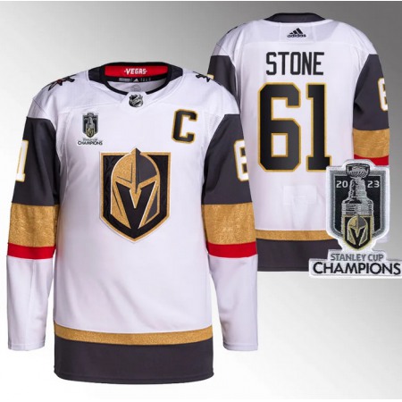 Men's Vegas Golden Knights #61 Mark Stone White 2023 Stanley Cup Champions Stitched Jersey