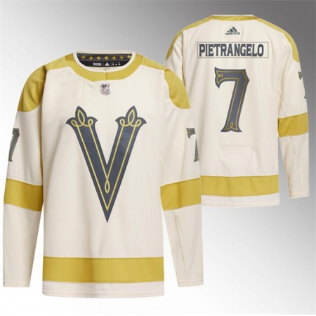 Men's Vegas Golden Knights #7 Alex Pietrangelo Cream 2024 Winter Classic Breakaway Stitched Jersey